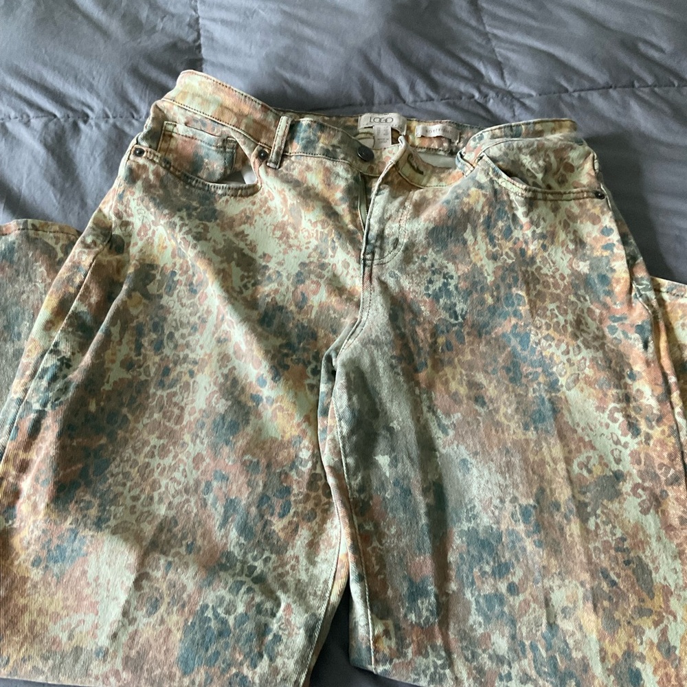 LOGO by Lori Goldstein Multicolor Boyfriend Jeans